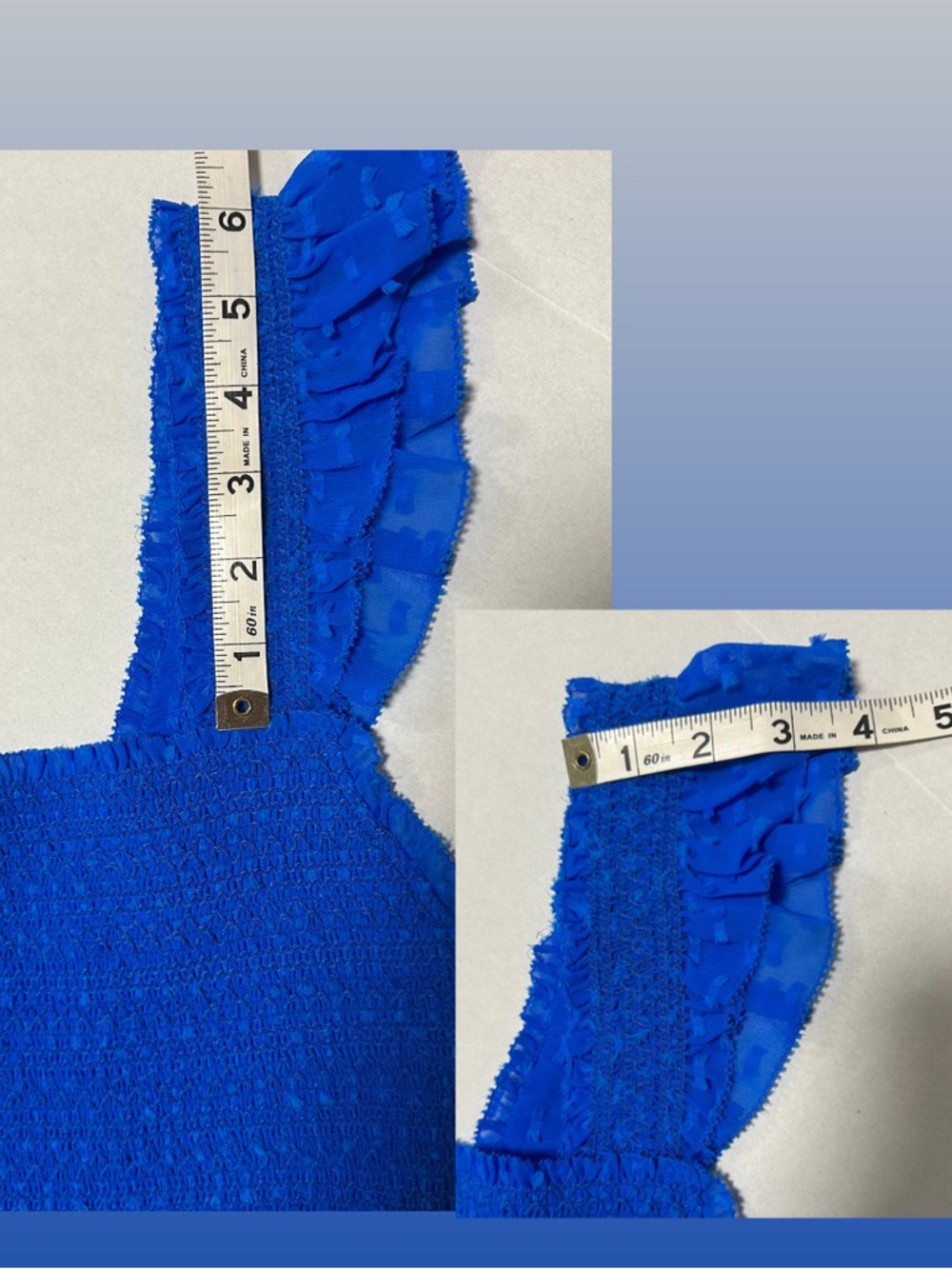 Alice + Olivia Kizzie 8 Cobalt Blue Tiered Smocked Flutter Sleeve Maxi Dress - Picture 14 of 14